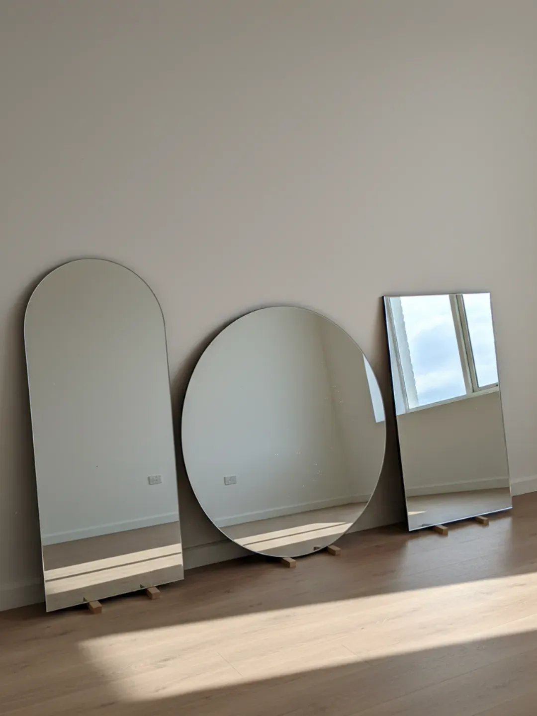 Mirror cut to size in Hamilton workshop with polished edge finishing